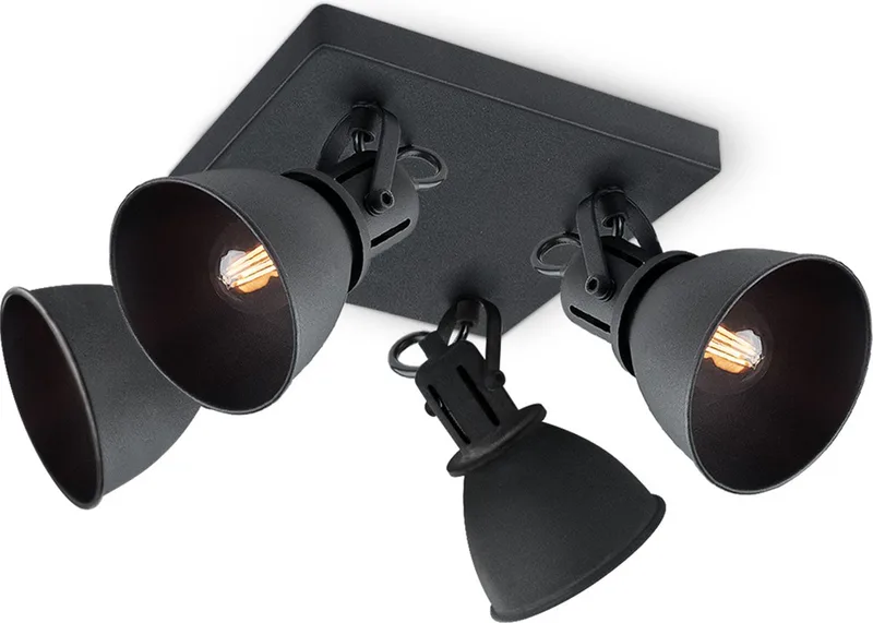 plafondspot Fama 4 - 4 x E14 - zonder lichtbronnen by Home Sweet Home in Black – product photo