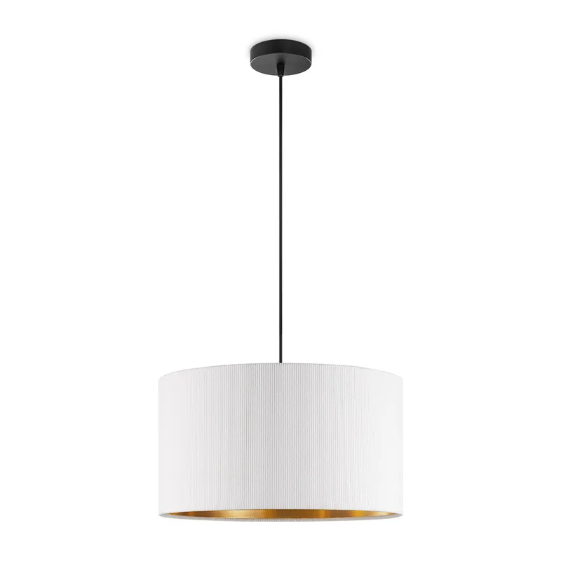 Scandinavische stijl Hanglamp - Corduroy Lampenkap - Cilinder - ø40 x 126 cm - E27 Fitting - Geschikt voor Woonkamers en slaapkamers von Home Sweet Home in Weiß – Produktfoto