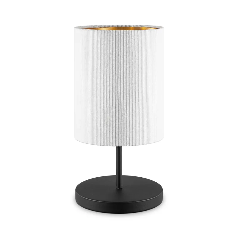 Scandinavische stijl Tafellamp - Corduroy Lampenkap - Cilinder - ø20 x 40 cm - E27 Fitting - Geschikt voor Woonkamers en slaapkamers - Met schakelaar von Home Sweet Home in Weiß – Produktfoto