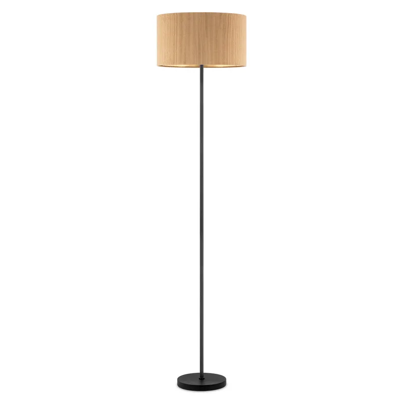 Scandinavische stijl Vloerlamp - Corduroy Lampenkap - Cilinder - Karamel - ø40 x 165 cm - E27 Fitting - Geschikt voor Woonkamers en slaapkamers - met Voetschakelaar von Home Sweet Home in Khaki – Produktfoto