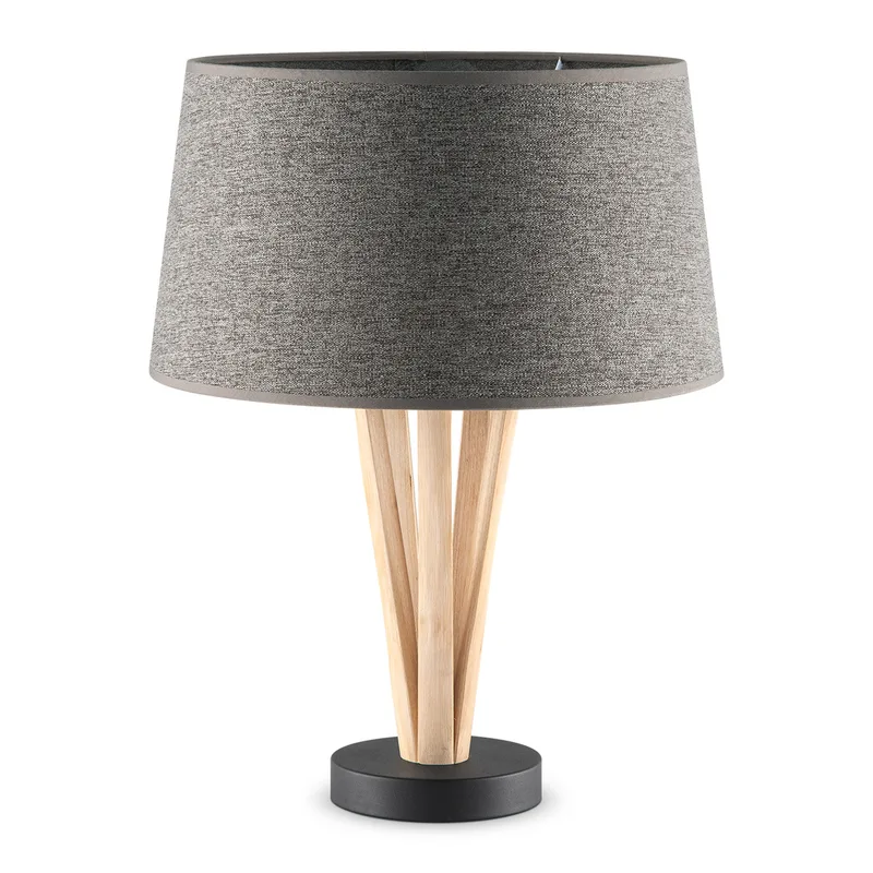 tafellamp Bindy houten takken & lampenkap Melrose by Home Sweet Home in Grey – product photo