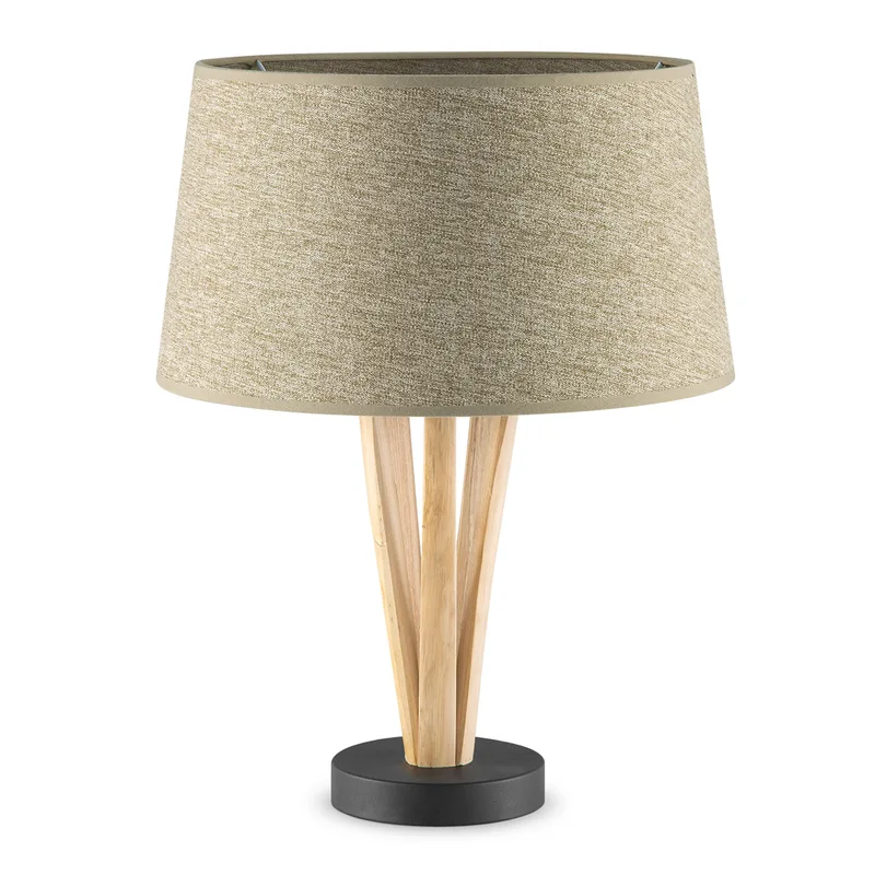 tafellamp Bindy houten takken & lampenkap Melrose by Home Sweet Home in Taupe – product photo