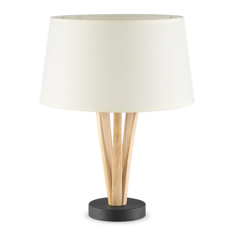 tafellamp Bindy houten takken & lampenkap Melrose - warmwit fra Home Sweet Home i Creme – produktbillede