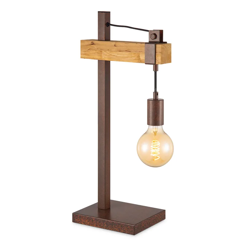 tafellamp Denton - hout / roest by Home Sweet Home in Roestbruin – product photo