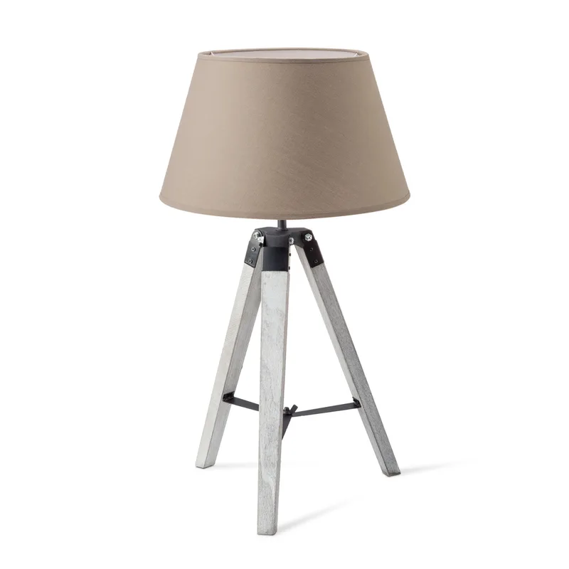 tafellamp Dia wit & lampenkap Largo by Home Sweet Home in Taupe – product photo