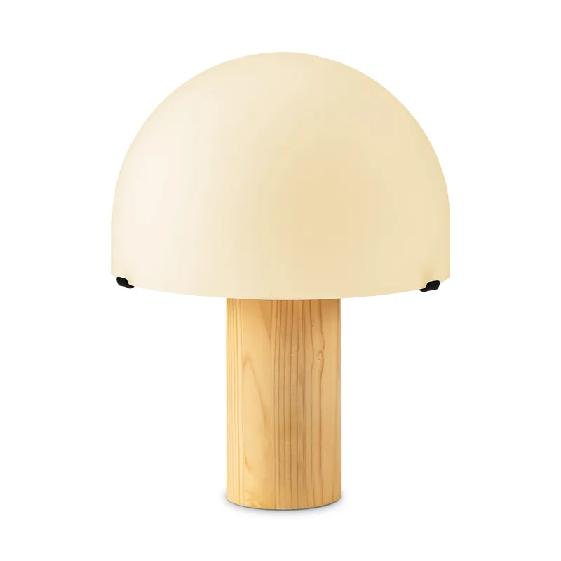 tafellamp Mushroom hout naturel - kap glas de Home Sweet Home – photo du produit