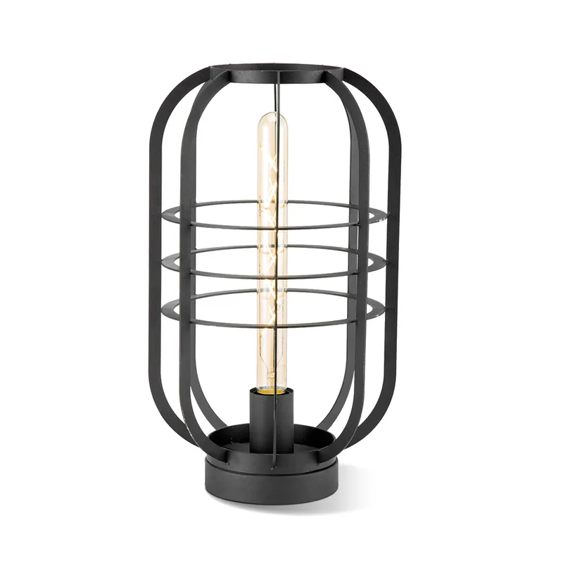 tafellamp Nero 40 - industrieel metaal de Home Sweet Home en Noir – photo du produit