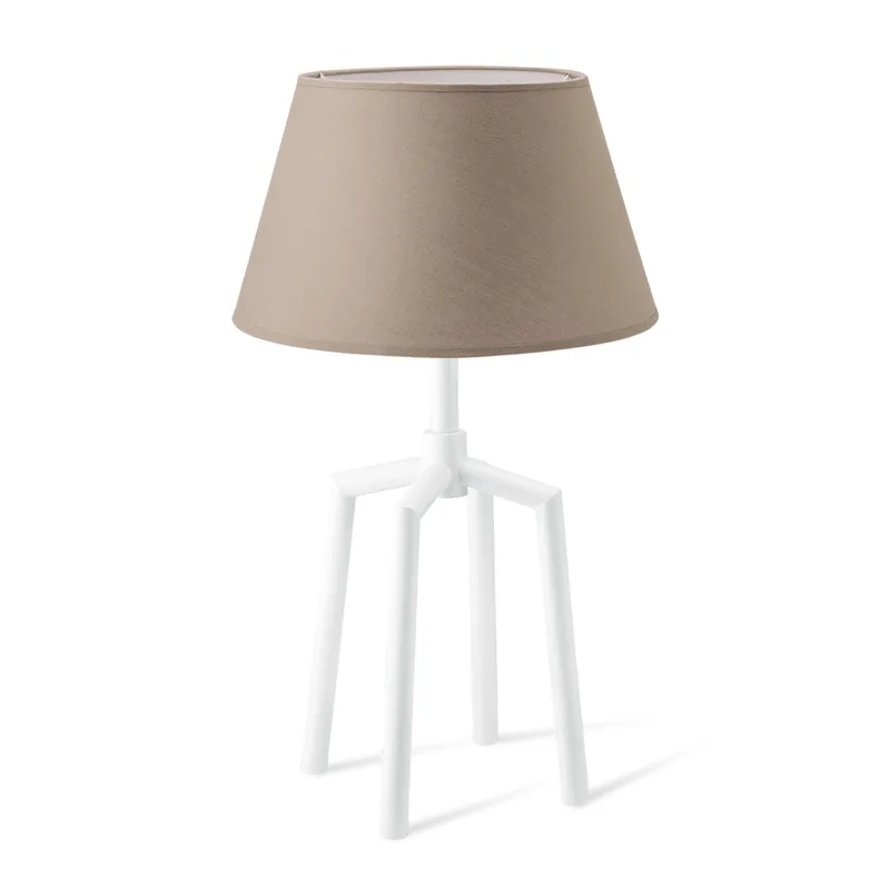tafellamp Spinn wit & lampenkap Largo by Home Sweet Home in Taupe – product photo
