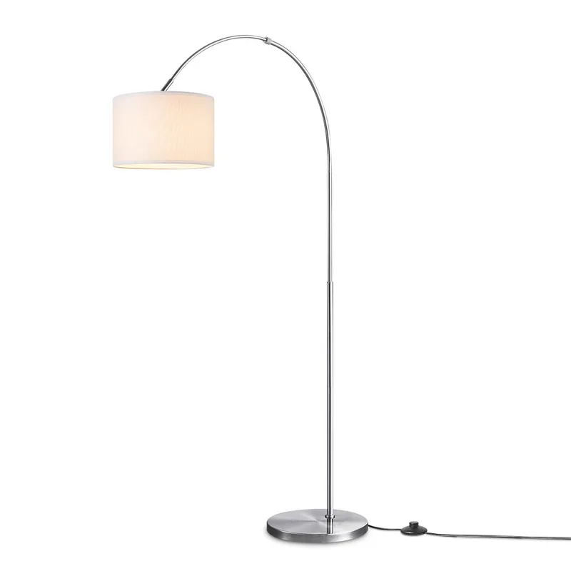 vloerlamp Duke mat staal - met kap van Home Sweet Home in Wit – productfoto