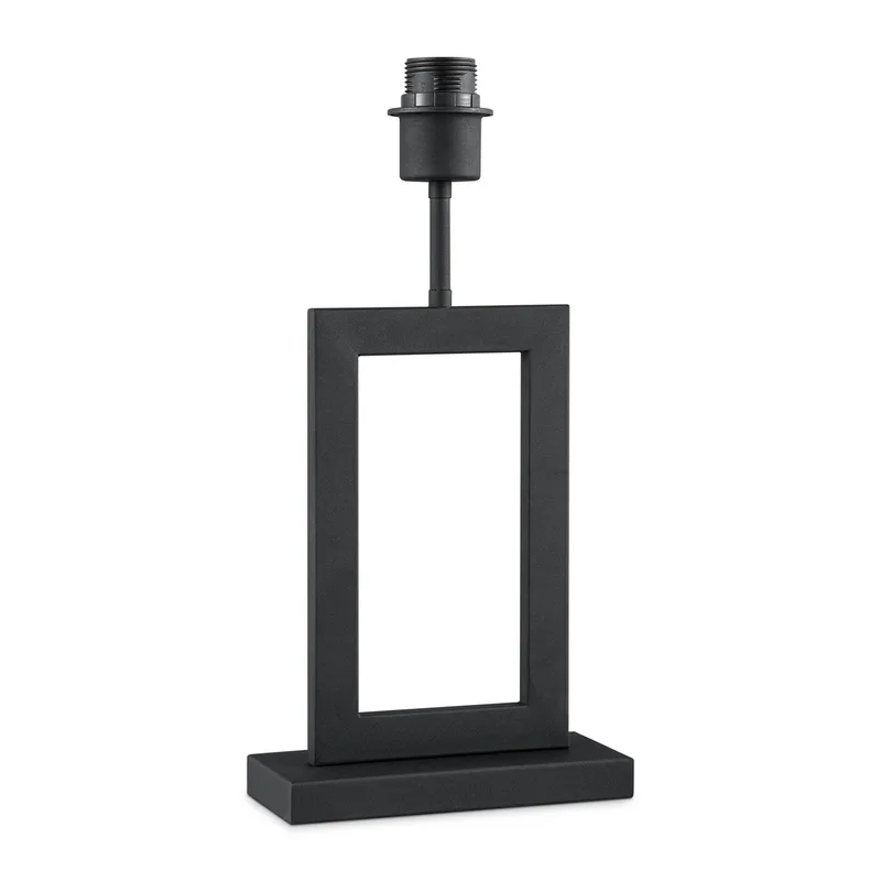 Zwart - Modern Bedlampje - Metalen tafellamp - 20 x 8 x 40.5 cm - Met Schakelaar - Ontworpen voor gebruik in slaapkamers en studeerkamer - voor Lampenkap met max.35cm - set met E27 Lampfittingen - Lichtbron niet inbegrepen by Home Sweet Home – product photo