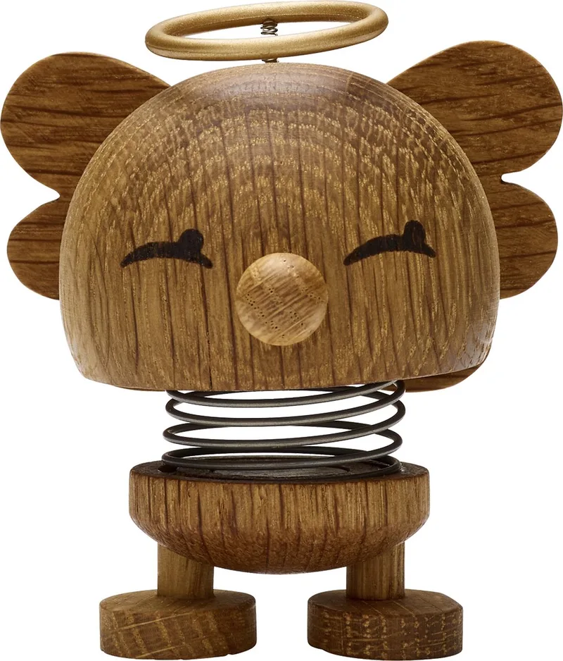 Angel Bimble Beeldje - S - Eikenhout - Engel Beeldje & Houten Kerstmis Decoratie voor Woonkamer of Kantoor - Leuk Kerst Cadeau Idee voor Mannen, Vrouwen en Kinderen by Hoptimist in Oak – product photo