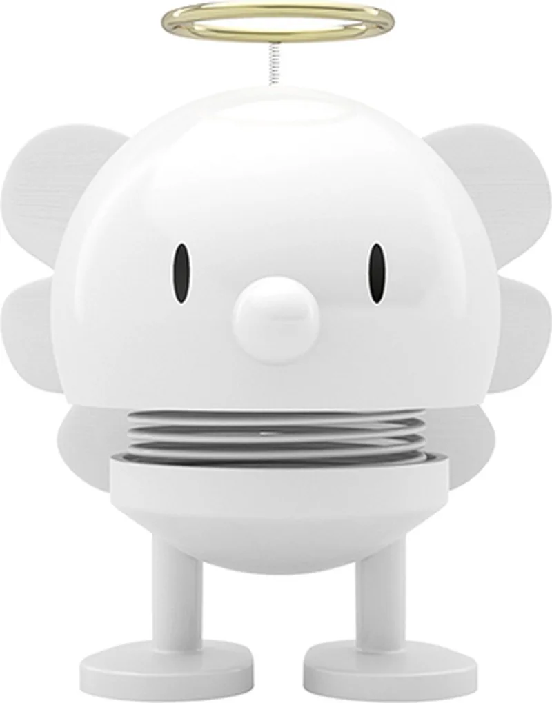 Angel Bumble Beeldje - S - Wit - Engel Beeldje & Kerstmis Decoratie voor Woonkamer of Kantoor - Leuk Kerst Cadeau Idee voor Mannen, Vrouwen en Kinderen by Hoptimist in White – product photo