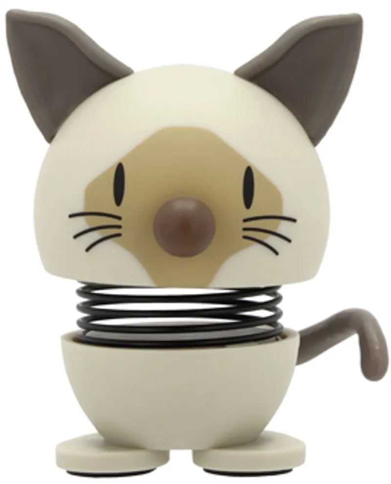 Beeldje Siamese Kat - XS - Mini Beeldjes Decoratie voor Kantoor, Kamer en Woonkamer - Cadeau Idee voor Mannen, Vrouwen en Kinderen van Hoptimist in Beige – productfoto