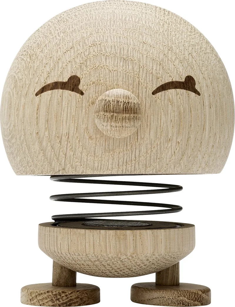 Bimble Beeldje - M - Ruw eikenhout - Houten Beeldjes Decoratie voor Woonkamer, Kamer en Kantoor - Cadeau Idee voor Mannen, Vrouwen en Kinderen de Hoptimist en Raw oak – photo du produit