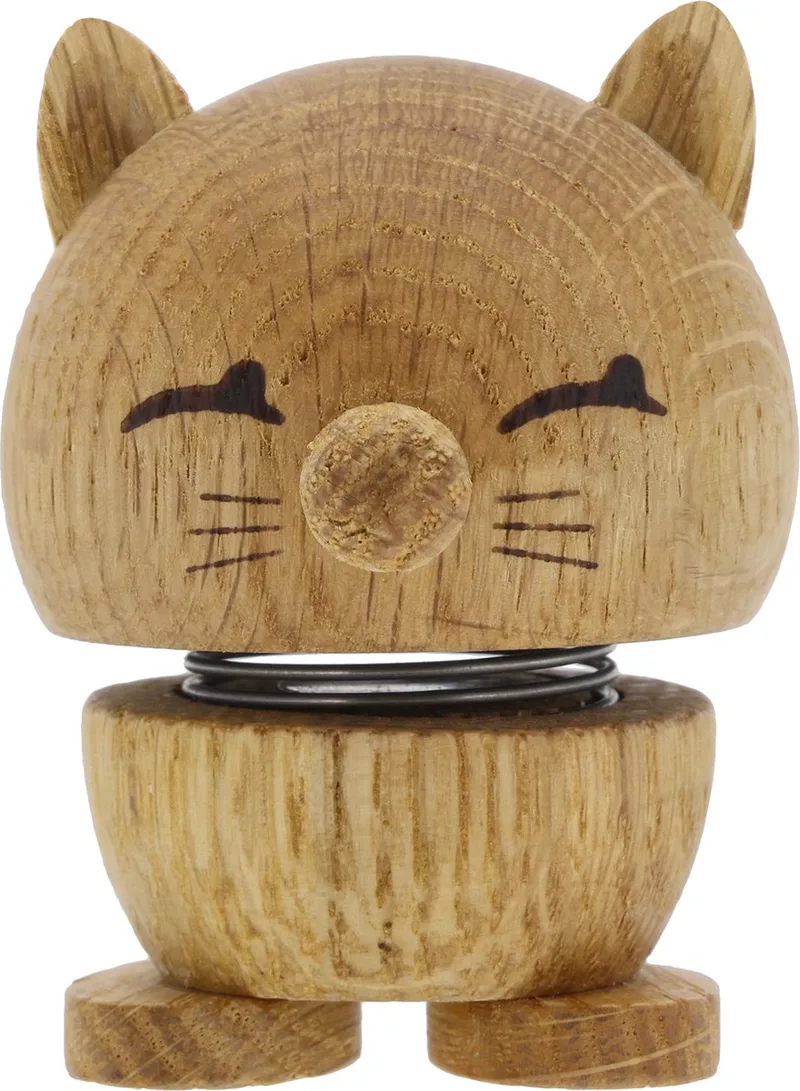 Cat Hoptimist 5,5 x 5,9 x 7,3 cm van Hoptimist in Oak – productfoto