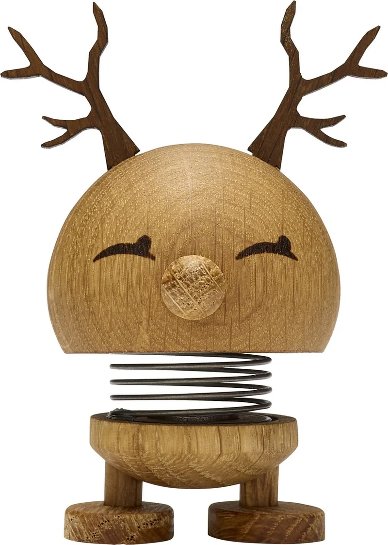 Rendier Bimble Beeld - S - Eikenhout - Houten Kerstdecoratie en Kerstversiering voor Woonkamer of Kantoor - Leuke Kerst Cadeau Idee voor Familie, Vrienden of als Kleine Verrassing van Hoptimist in Oak – productfoto