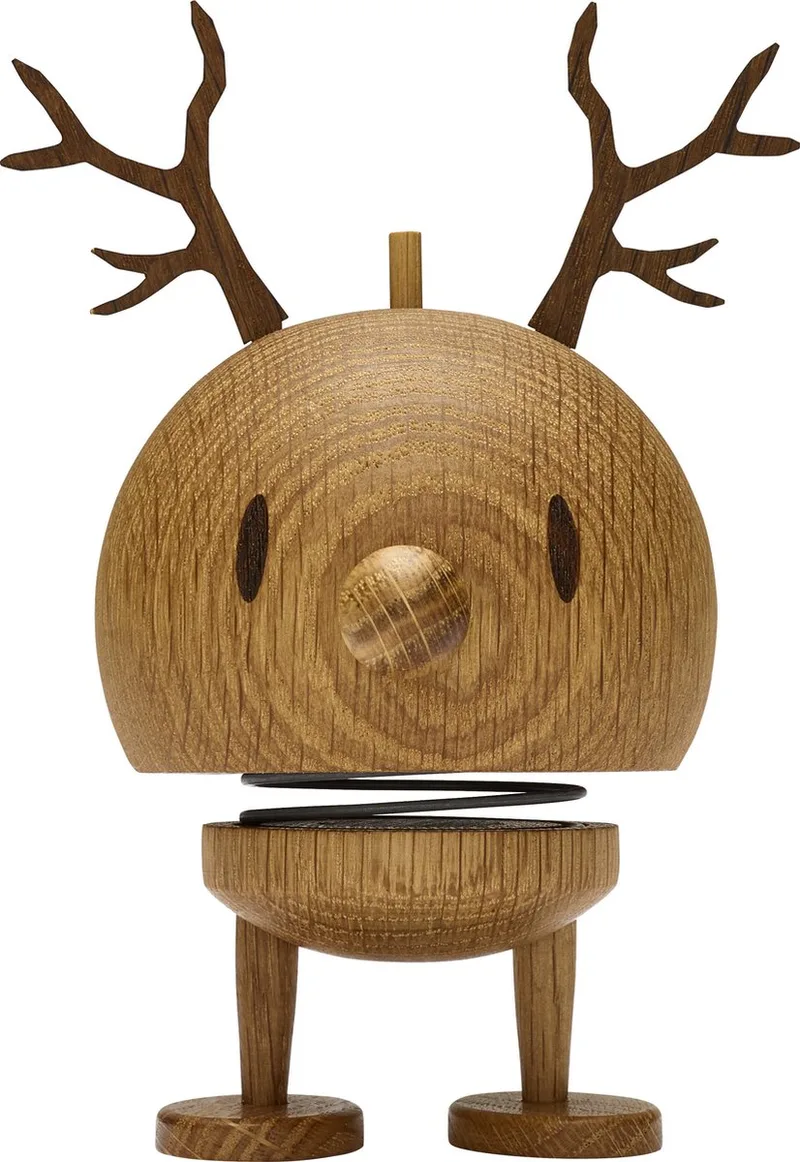 Rendier Bumble Beeld - M - Eikenhout - Houten Kerstdecoratie en Kerstversiering voor Woonkamer of Kantoor - Leuke Kerst Cadeau Idee voor Familie, Vrienden of als Kleine Verrassing de Hoptimist en Oak – photo du produit
