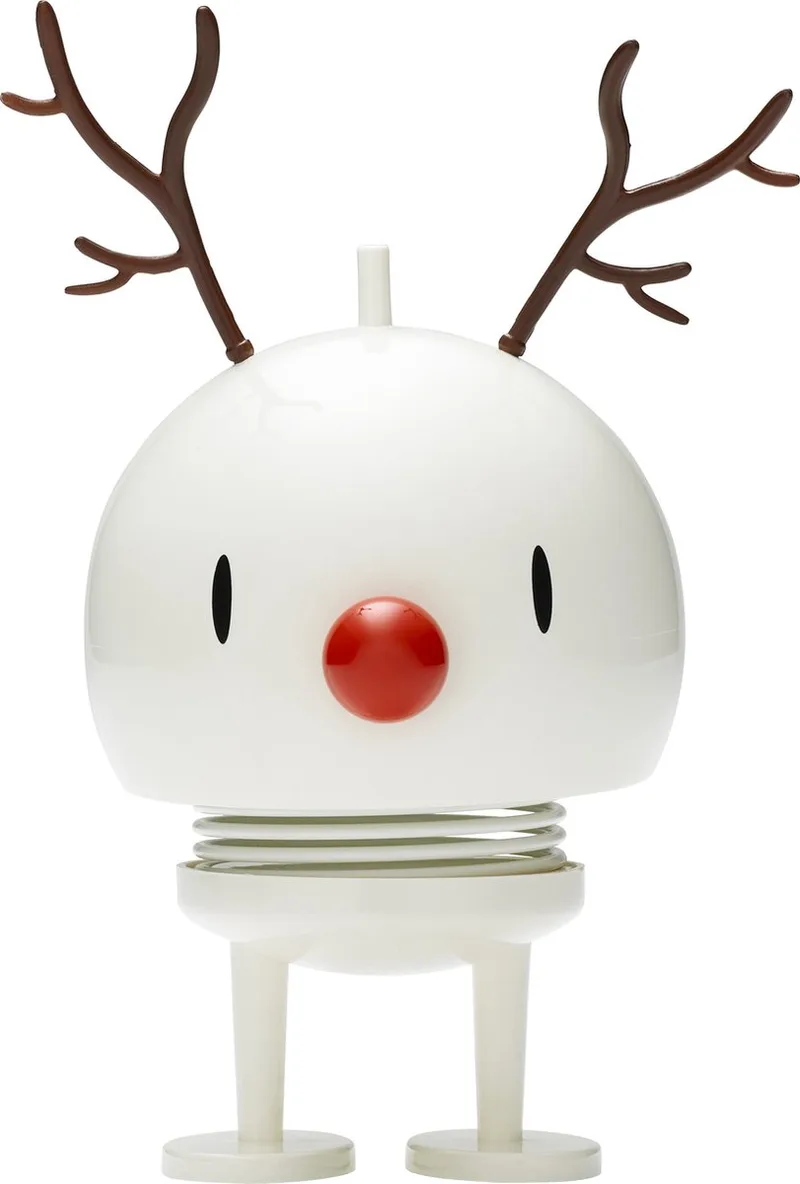 Rendier Bumble Beeld - M - Wit - Kerstdecoratie en Kerstversiering voor Woonkamer of Kantoor - Leuke Kerst Cadeau Idee voor Familie, Vrienden of als Kleine Verrassing van Hoptimist in Wit – productfoto