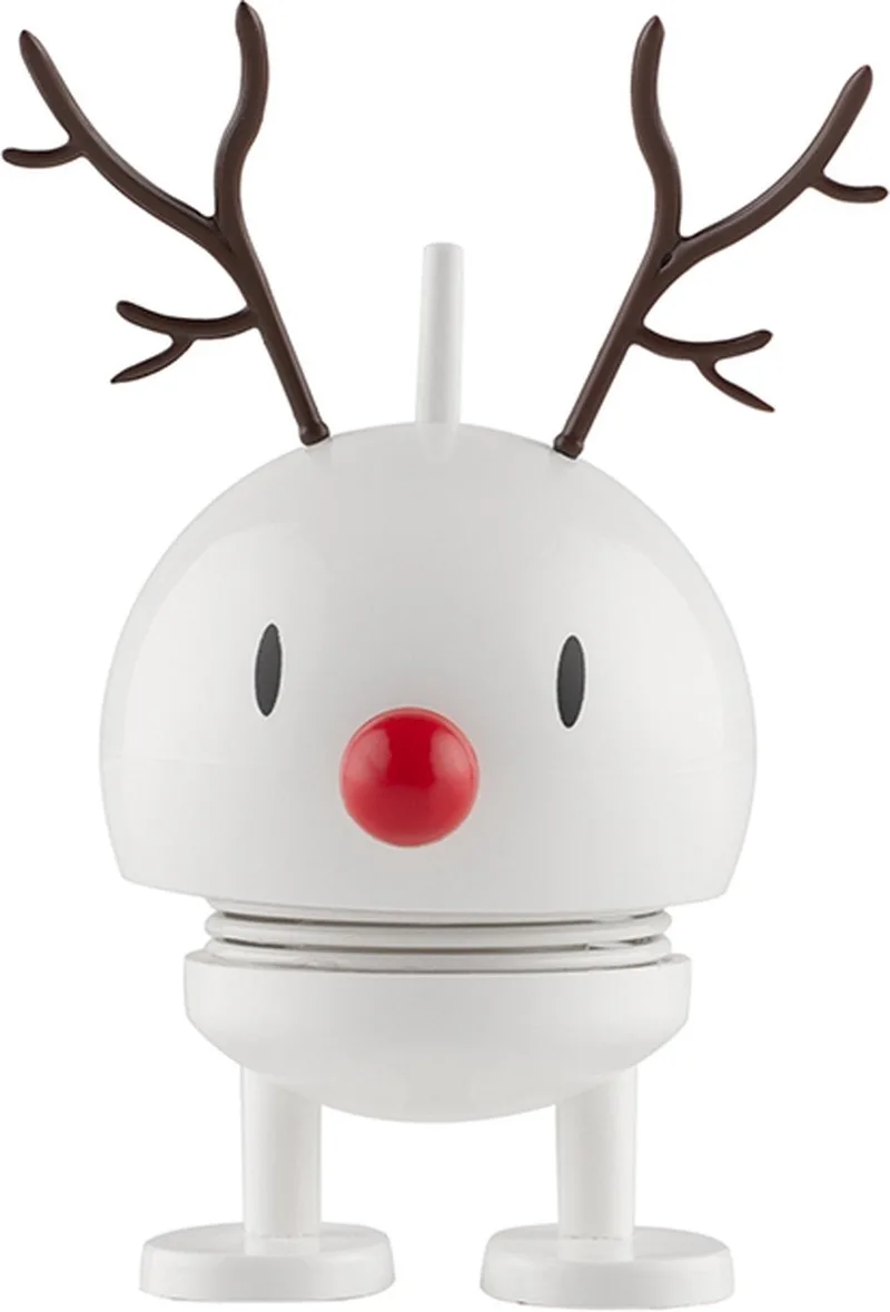 Rendier Bumble Beeld - S - Wit - Kerstdecoratie en Kerstversiering voor Woonkamer of Kantoor - Leuke Kerst Cadeau Idee voor Familie, Vrienden of als Kleine Verrassing de Hoptimist en Blanc – photo du produit