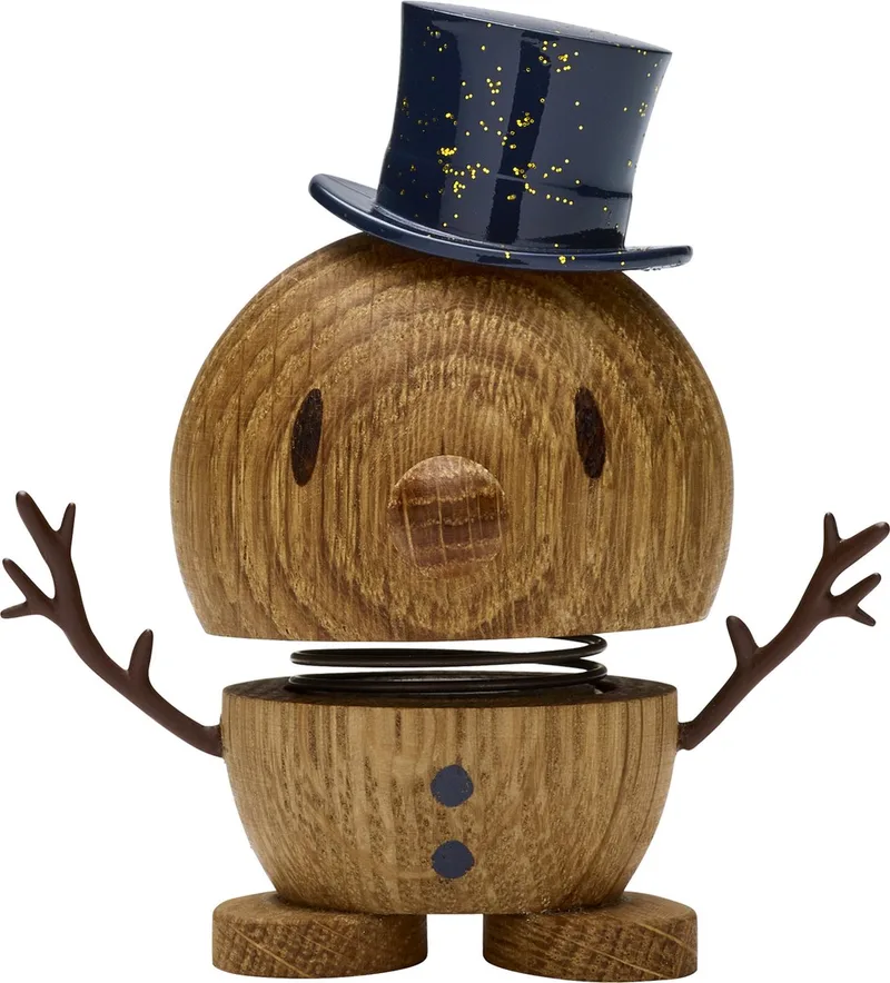 Sneeuwpop Decoratie - S - Eikenhout - Houten Kerstdecoratie & Kerstversiering voor Woonkamer of Kantoor - Leuk Kerstcadeau Idee voor Familie, Vrienden en Kinderen by Hoptimist in Oak – product photo