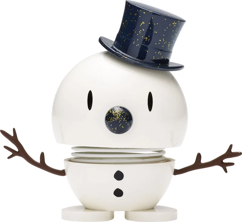 Sneeuwpop Decoratie - S - Wit/Blauw - Kerstdecoratie & Kerstversiering voor Woonkamer of Kantoor - Leuk Kerstcadeau Idee voor Familie, Vrienden en Kinderen van Hoptimist in Wit, Blauw – productfoto