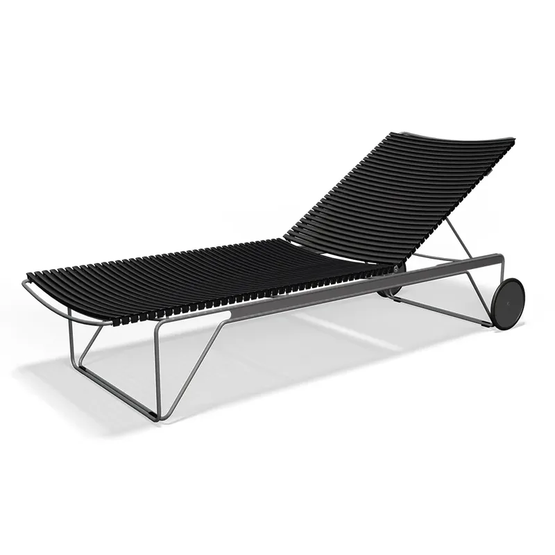 Click Adjustable chaise longue Black. Frame: Grey von Houe – Produktfoto