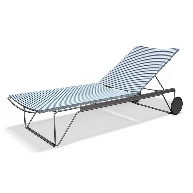 Click Adjustable chaise longue Dusty Light blue. Frame: Grey von Houe – Produktfoto
