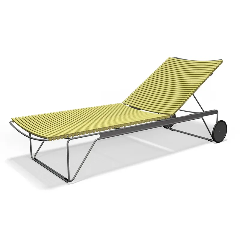Click Adjustable chaise longue Lemon zest. Frame: Grey by Houe – product photo