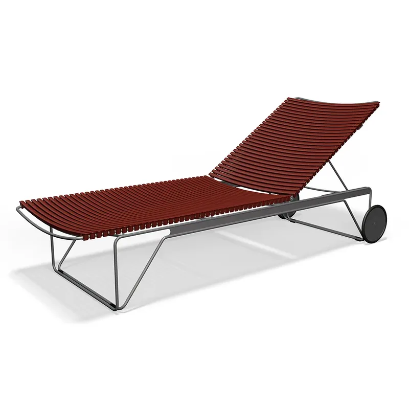Click Adjustable chaise longue Paprika. Frame: Grey by Houe – product photo