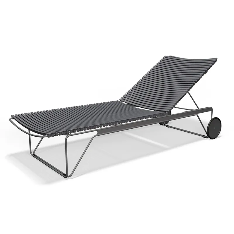 Click Adjustable chaise lounge Dark grey. Frame: Grey von Houe – Produktfoto