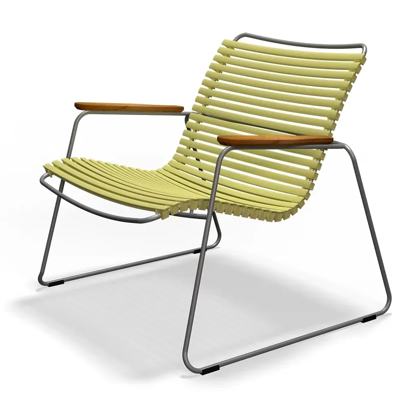 Click Roomy lounge chair Lemon zest. Frame: Grey. Armrest: Bamboou von Houe – Produktfoto
