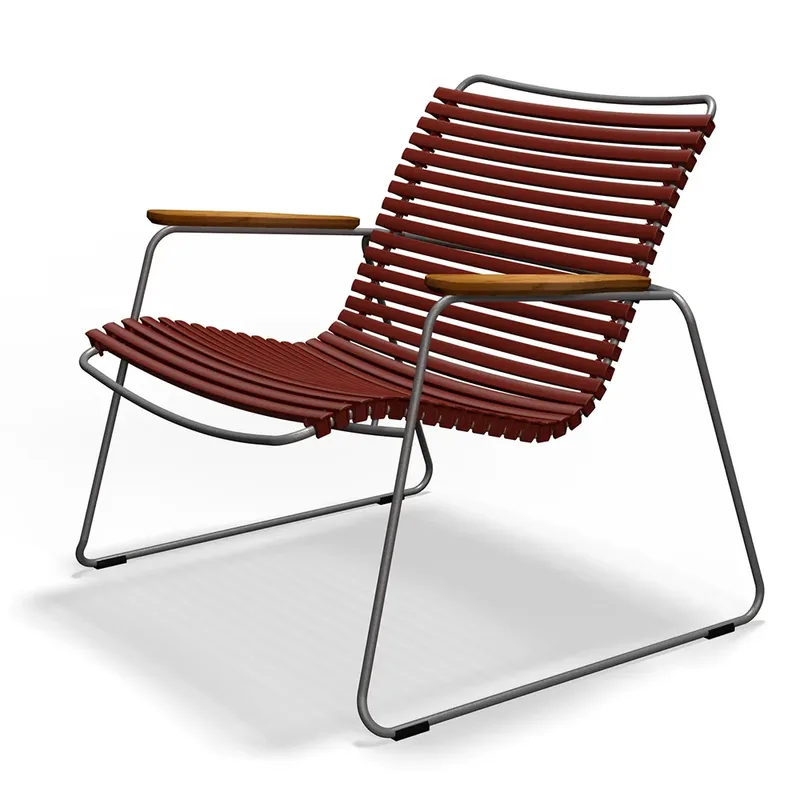 Click Roomy lounge chair Paprika. Frame: Grey. Armrest: Bamboo von Houe – Produktfoto