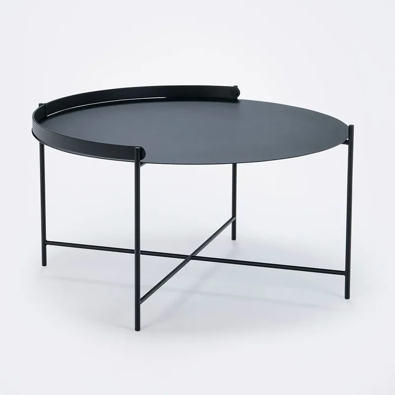 Edge Beistelltisch 76 cm schwarzer Stahl von Houe – Produktfoto