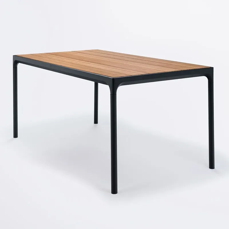 Four Esstisch 160x90 cm schwarz/Bambus Aluminium von Houe – Produktfoto