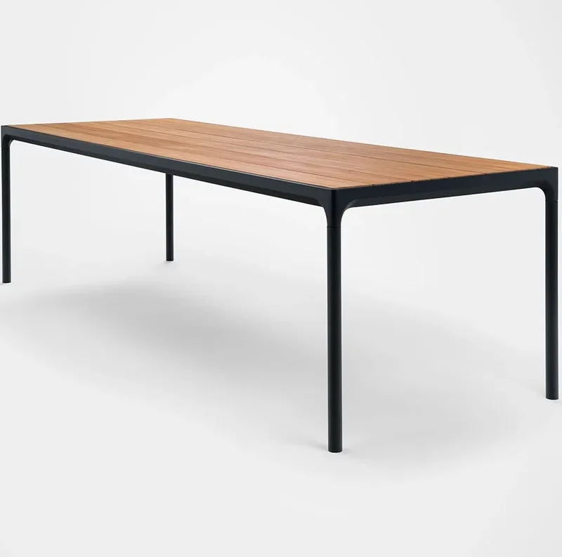 Four Esstisch 210x90 cm schwarz/Bambus Aluminium von Houe – Produktfoto
