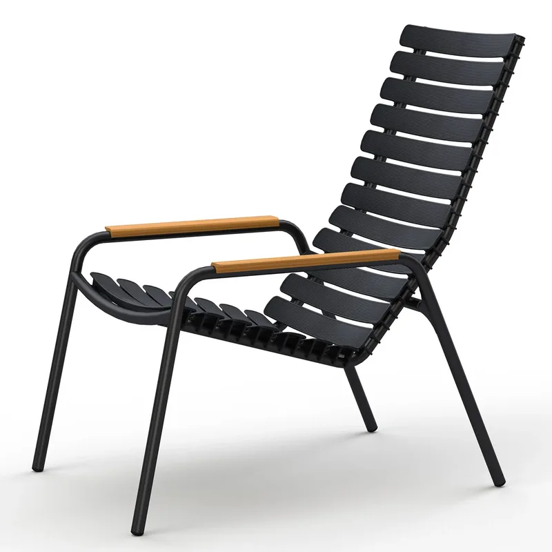 Reclips Loungesessel schwarz aluminium bamboo by Houe – product photo