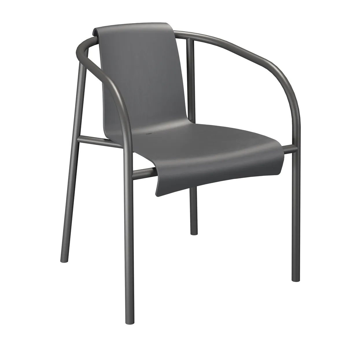 Stapelbarer Sessel Nami - Grau - Recycelter Kunststoff - Designer Hans Thyge & Co by Houe – product photo