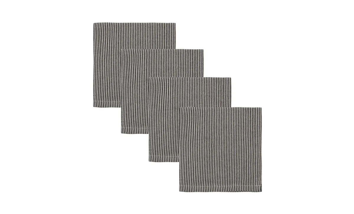 BLOCK Servetter 40x40 Sand/Svart 4-P de House Doctor – photo du produit