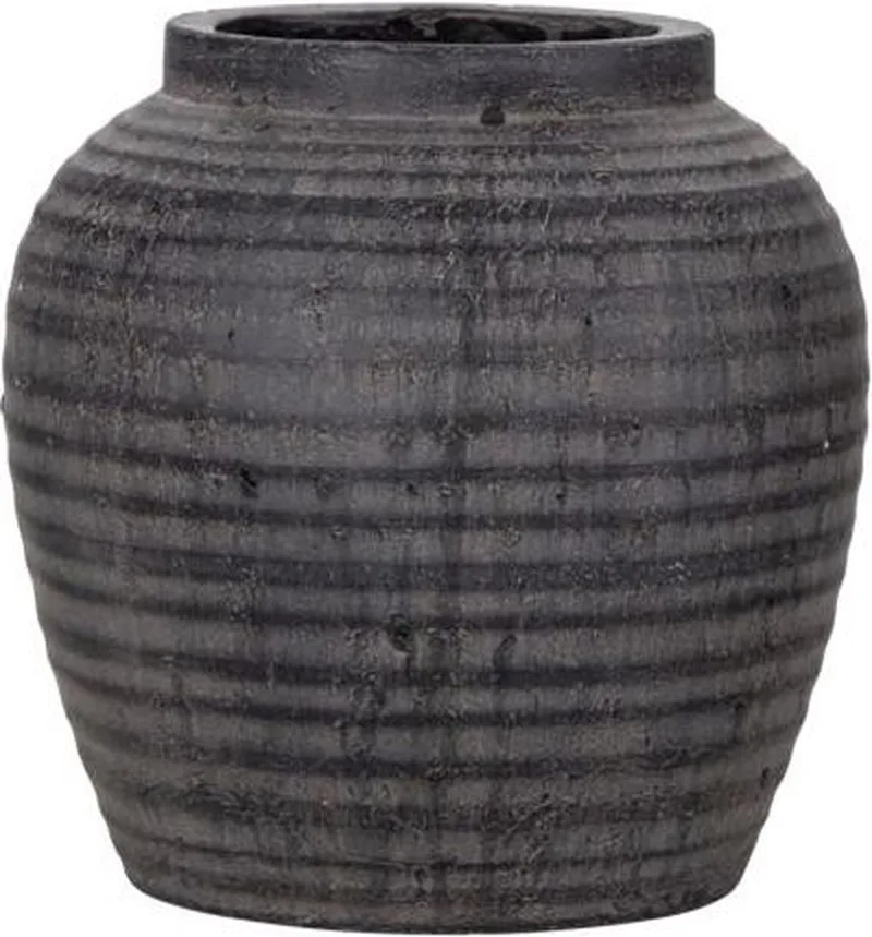 Bloempot Hafa grijs/ bruin terracotta Ø26x26cm by House Doctor in Donkergrijs – product photo