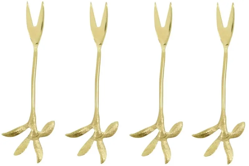 Borrel vorkjes Fork goud - 4 stuks by House Doctor in [gid://shopify/Metaobject/303390884175] – product photo