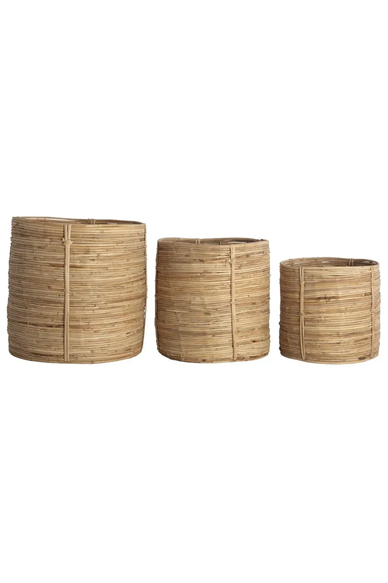 Chaka Aufbewahrungskorb 3er-Pack Rattan-bambus fra House Doctor – produktbillede