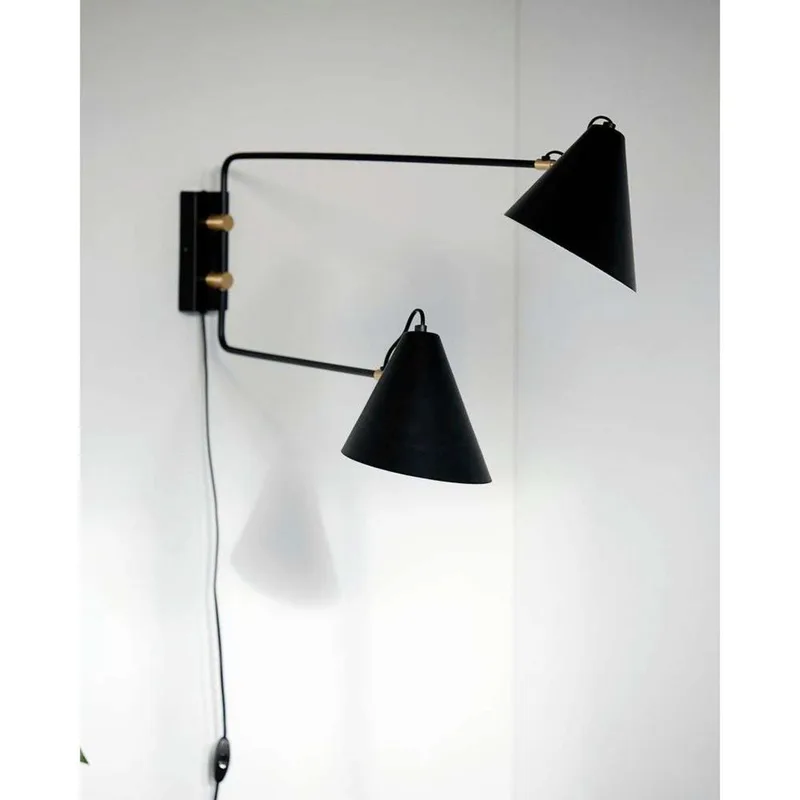 Club Double Wandlamp 81cm Zwart - House Doctor - Woonkamer - Metaal by House Doctor – product photo