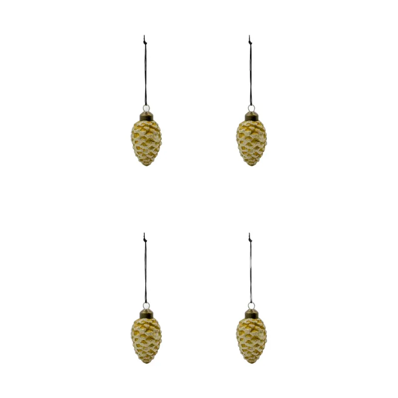 Cone Weihnachtsanhänger 4er Pack Gold by House Doctor – product photo