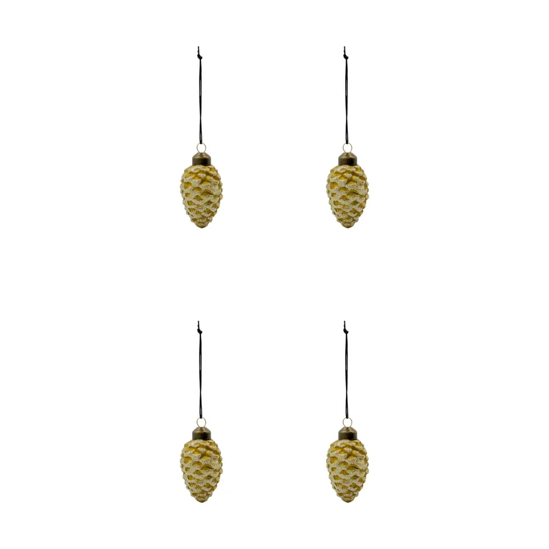Cone Weihnachtsanhänger 4er Pack Grün by House Doctor – product photo