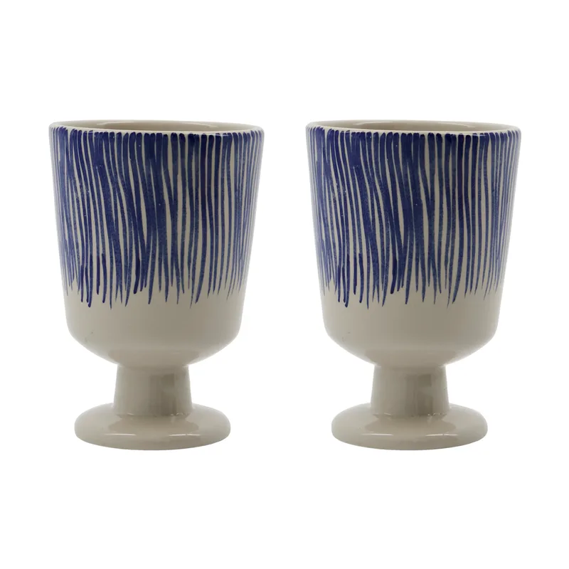 Diva Tasse auf Fuß 25 cl 2-teilig Off white-Blau by House Doctor – product photo