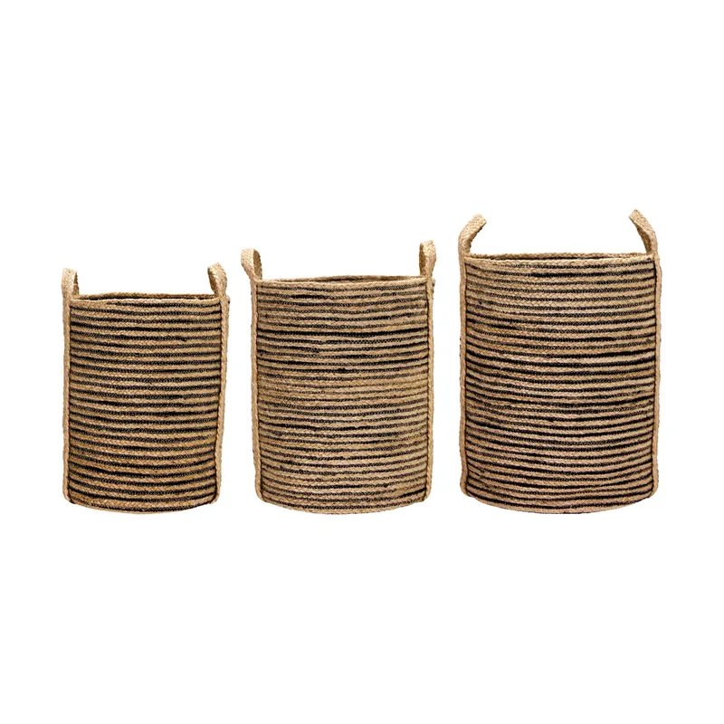 Dungi Aufbewahrungskörbe 3er-Pack Schwarz-natur de House Doctor – photo du produit