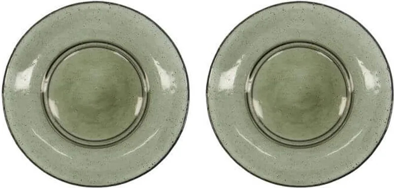 Groen glazen bord Rain 21cm - 2 stuks van House Doctor in [gid://shopify/Metaobject/303100625231] – productfoto