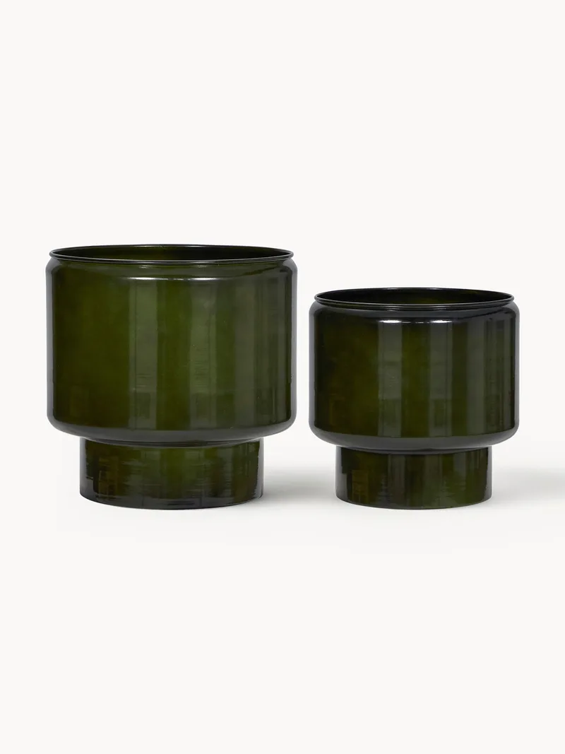 Handbeschilderde plantenpotten Oasis, 2-delig van House Doctor – productfoto