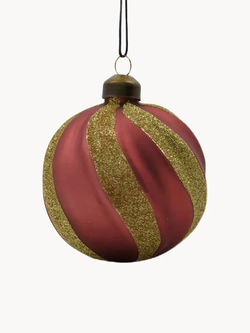 Handgemaakte kerstballen Swirl, 4-delig van House Doctor – productfoto