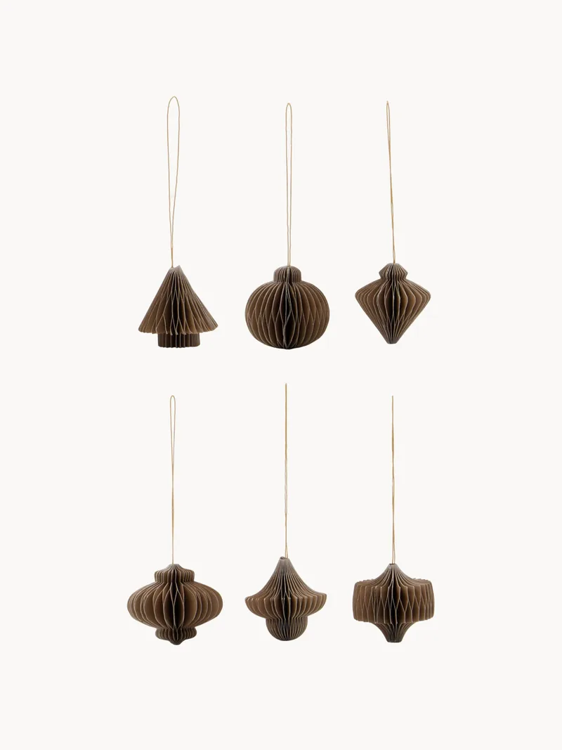 Handgemaakte kerstornamenten Comb, 6-delig by House Doctor – product photo